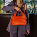 Borsa in Vera Pelle Sophie Arancione - ISKIA That's Vera Italia