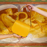 Borsa in Vera Pelle Angelina Giallo - ISKIA That's Vera Italia