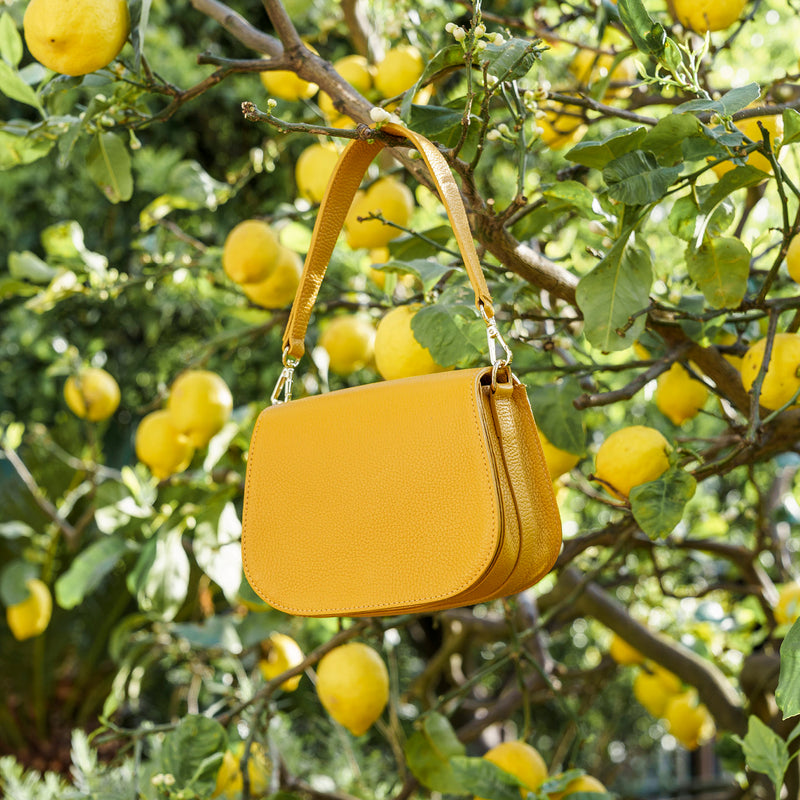 Borsa in Vera Pelle Angelina Giallo - ISKIA That's Vera Italia 