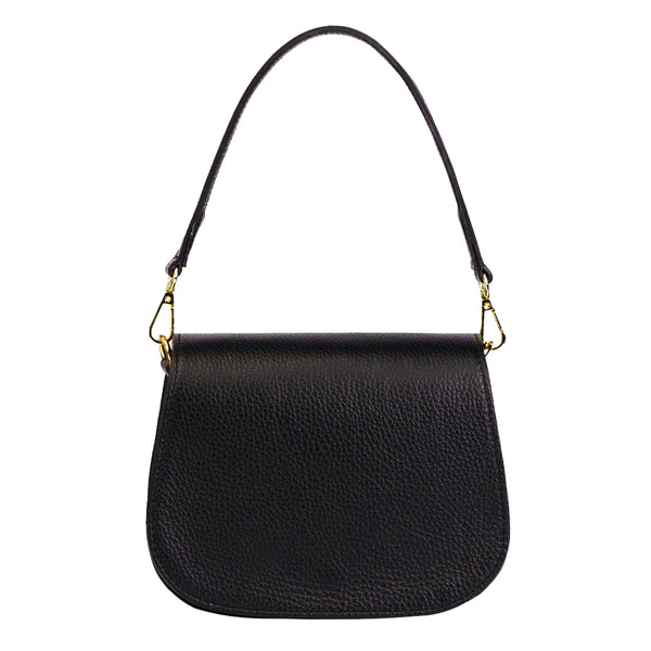 Borsa in Vera Pelle Angelina Nero - ISKIA That's Vera Italia 